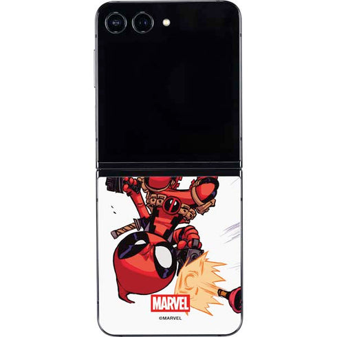 Marvel Deadpool Babypool Shooting Galaxy Z Flip5 5G Skin